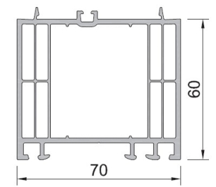 Profilé d'élargissement de 60mm, pour fenêtres et portes de 70mm - noir