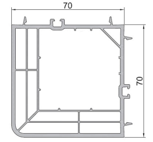 Profilé d'angle 90° - 70 x 70mm, pour fenêtres et portes - noir
