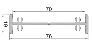 Profilé de jonction T (double) - 70 x 19mm, pour fenêtres et portes - blanc