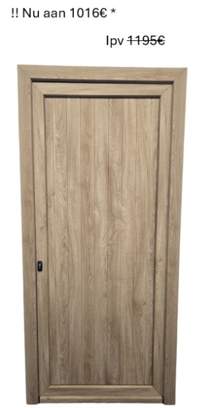 PVC porte à planchettes – rainures verticales – 980 x 2100 mm GAUCHE – TURNER OAK