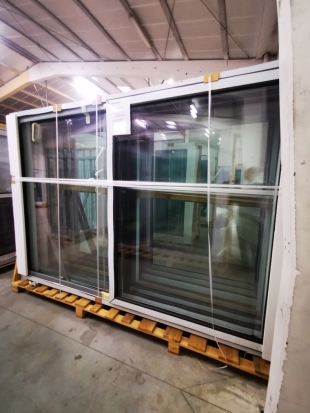 PVC SCHUIFRAAM 1 ZIJDE SCHUIVEND ZWART 2980 x 2100mm RECHTS