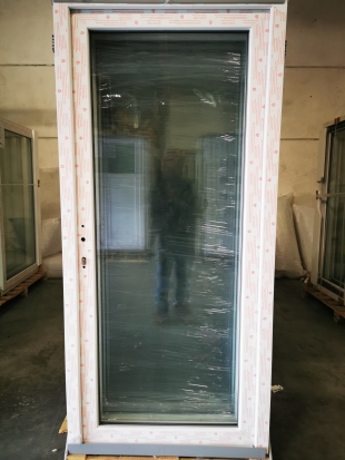 PVC DEUR VOL GLAS WIT 980 x 2100mm LINKS