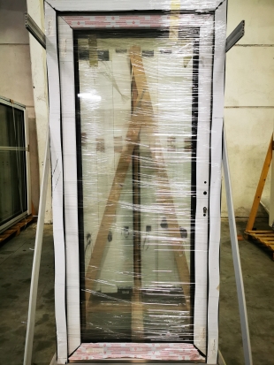 PVC DEUR VOL GLAS ZWART 980 x 2100mm RECHTS
