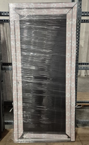 PVC VOORDEUR VOL PANEEL VLAK ZWART 980 x 2100mm LINKS - Niet doorgeboord (kruk enkel binnen)