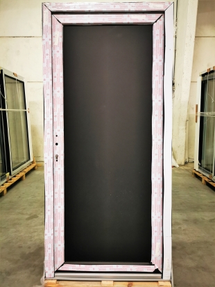 PVC DEUR VOL PANEEL VLAK ZWART 980 x 2100mm RECHTS