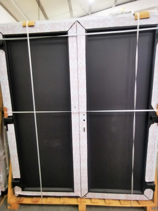 PVC DUBBELE DEUR VOL PANEEL VLAK ZWART 1800 x 2100mm LINKS