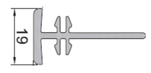 T-Koppelprofiel (enkel) - 19 mm, voor ramen en deuren - wit