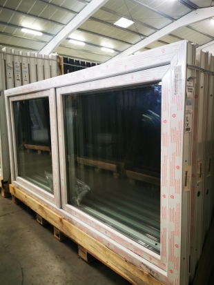PVC DRAAI-KIEPRAAM 2 VLEUGELS WIT 2000 x 1000mm LINKS
